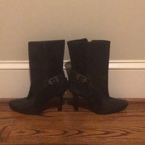 Cole Haan Suede and Leather Buckle Boots 7.5